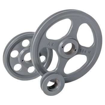 Light Duty V-Belt Sheave, 4L, A, 5L, B Belt Section, 1 Groove, H Bushed, 3.2 in (A) Pitch Dia., 3.95 in OD, Cast Iron Material