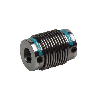 KBK Bellow Couplings, Stock Plain Bore, 1 mm Bore, Aluminum Hub, Stainless Steel Bellows, 0.1 Nm Torque