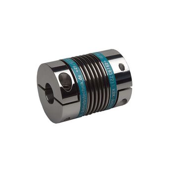 KBK Bellow Couplings, Stock Plain Bore, 10 mm Bore, Aluminum Hub, Stainless Steel Bellows, 18.0 Nm Torque