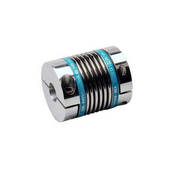 KBK Bellow Couplings, Stock Plain Bore, 10 mm Bore, Aluminum Hub, Stainless Steel Bellows, 18.0 Nm Torque