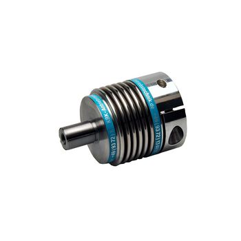 KBK Bellow Couplings, Stock Plain Bore, 10 mm Bore, Aluminum Hub, Stainless Steel Bellows, 30.0 Nm Torque