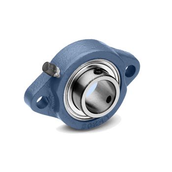 2-Bolt Flange Ball Bearing Mounted Unit, Light Duty, 35 mm Bore, Set Screw Locking