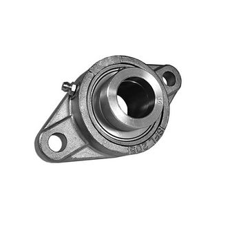 2-Bolt Flange Ball Bearing Mounted Unit, 2 in Bore, Stainless Steel Insert, Eccentric Collar Locking