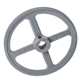 Light Duty V-Belt Sheave, 4L, A Belt Section, 1 Groove, 1.00 in Finished Bore, No Keyway, 9.78 in (A) Pitch Dia., 9.93 in OD, Cast Iron Material