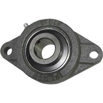 2-Bolt Flange Ball Bearing Mounted Unit, Medium Duty, 2 in Bore, Set Screw Locking