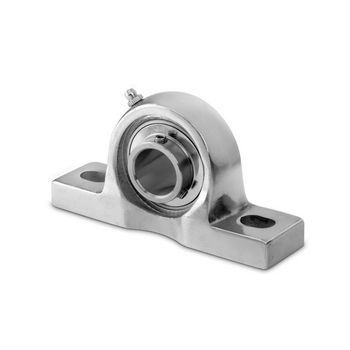 Pillow Block Ball Bearing Mounted Unit, 0.75 in Bore, Stainless Steel Housing, Stainless Steel Insert, Set Screw Locking